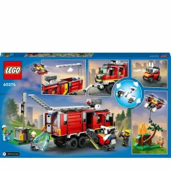 Lego city fire 60374 autopompa dei vigili del fuoco, unità di comando pompieri, camion giocattolo e droni, giochi per bambini><noscript><img width=