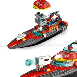 Lego city fire 60373 barca di soccorso antincendio dei vigili del fuoco, nave giocattolo, gommone e minifigure, idee regalo><noscript><img width=