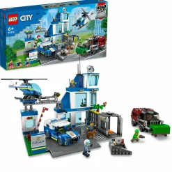 Lego city police stazione di polizia, con camion della spazzatura ed elicottero giocattolo, per bambini di 6+ anni, 60316> Mattoncini