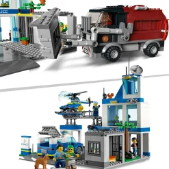 Lego city police stazione di polizia, con camion della spazzatura ed elicottero giocattolo, per bambini di 6+ anni, 60316><noscript><img width=