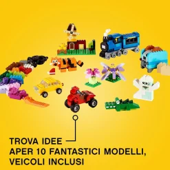 Lego classic 10696 scatola mattoncini creativi media, contenitore per costruire fiori, macchina, treno e aereo giocattolo><noscript><img width=