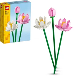 Lego creator 40647 fiori di loto, fiori finti per bambini da 8+, bouquet regalo per san valentino, per lei o lui, donna o uomo> Costruzioni Per Adulti|Mattoncini