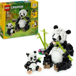 LEGO CREATOR 3 in 1 31165 animali selvatici: famiglia di panda giocattolo, si trasforma in pinguino e orca, giochi bambini 8+> Mattoncini