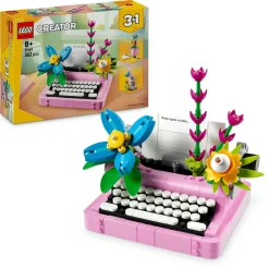 LEGO CREATOR 3 in 1 31169 macchina da scrivere con fiori giocattolo, si trasforma in keytar o in vaso, giochi per bambini 8+> Mattoncini