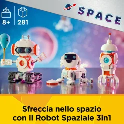 LEGO CREATOR 3 in 1 31164 robot spaziale giocattolo – si trasforma in cane o in razzo – set di costruzioni per bambini 8+> Mattoncini