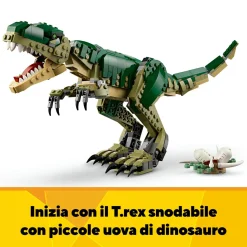 Lego creator 3 in 1 31151 t. rex, dinosauro giocattolo trasformabile in triceratopo e pterodattilo, giochi per bambini 9+><noscript><img width=