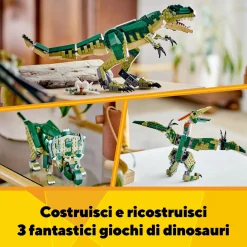 Lego creator 3 in 1 31151 t. rex, dinosauro giocattolo trasformabile in triceratopo e pterodattilo, giochi per bambini 9+><noscript><img width=