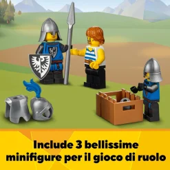 Lego creator 3 in 1 castello medievale, torre e mercato con catapulta e drago giocattolo, include 3 minifigure, 31120><noscript><img width=