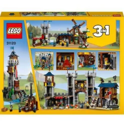 Lego creator 3 in 1 castello medievale, torre e mercato con catapulta e drago giocattolo, include 3 minifigure, 31120><noscript><img width=