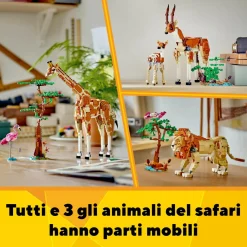 Lego creator 31150 3in1 animali del safari, giocattolo trasformabile da giraffa in 2 gazzelle o leone , giochi per bambini 9+><noscript><img width=