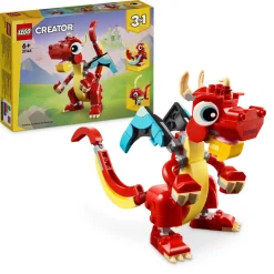 Lego creator 31145 3in1 drago rosso, giochi per bambini di 6+ anni, action figure ricostruibile in pesce e fenice giocattolo> Mattoncini