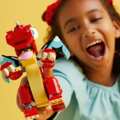 Lego creator 31145 3in1 drago rosso, giochi per bambini di 6+ anni, action figure ricostruibile in pesce e fenice giocattolo><noscript><img width=