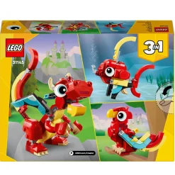 Lego creator 31145 3in1 drago rosso, giochi per bambini di 6+ anni, action figure ricostruibile in pesce e fenice giocattolo><noscript><img width=