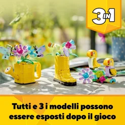 Lego creator 31149 3in1 innaffiatoio con fiori finti trasformabile in stivale o in 2 uccelli con trespolo, giochi per bambini 8+><noscript><img width=