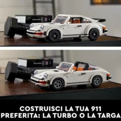 Lego creator expert porsche 911, set costruzioni per adulti, auto da corsa, modello da collezione turbo targa 2 in 1, 10295><noscript><img width=
