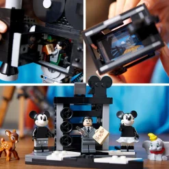 Lego disney 43230 cinepresa omaggio a walt disney, 100° anniversario con minifigure di topolino e minnie, regali donna e uomo><noscript><img width=