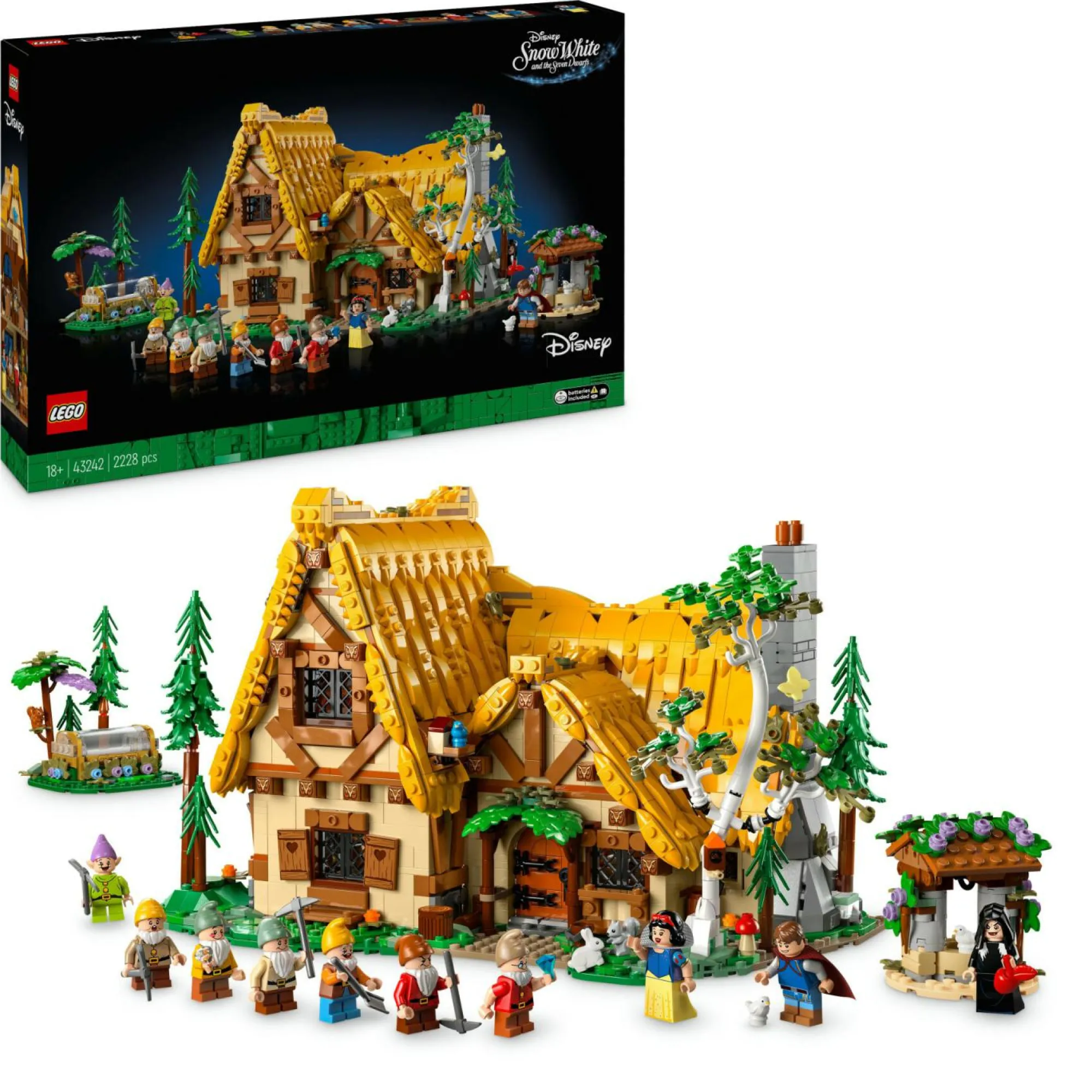 Disney Lego 43242 il cottage di biancaneve e i sette nani, modellino di casa da costruire per adulti, idea regalo lei o lui> Costruzioni Per Adulti|Mattoncini