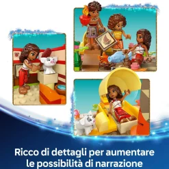 Lego  disney 43270 la canoa di vaiana, barca giocattolo con 4 personaggi, giochi per bambini 6+, regalo da principesse><noscript><img width=