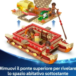 Lego  disney 43270 la canoa di vaiana, barca giocattolo con 4 personaggi, giochi per bambini 6+, regalo da principesse><noscript><img width=