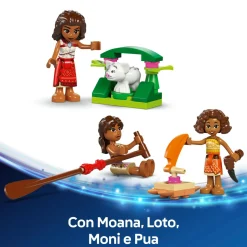 Lego  disney 43270 la canoa di vaiana, barca giocattolo con 4 personaggi, giochi per bambini 6+, regalo da principesse><noscript><img width=