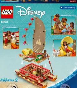 Lego  disney 43270 la canoa di vaiana, barca giocattolo con 4 personaggi, giochi per bambini 6+, regalo da principesse><noscript><img width=