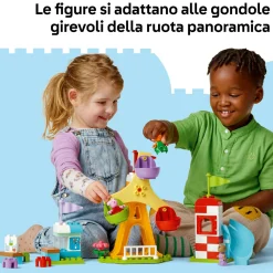 PEPPA PIG Lego duplo 10453 luna park, giochi didattici per la motricità fine per bambine e bambini 2+ con ruota e scivolo> Mattoncini