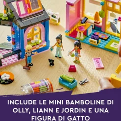 Lego friends 42614 boutique vintage, giochi per bambini da 6 anni con negozio giocattolo di moda, 3 mini bamboline e un gatto><noscript><img width=