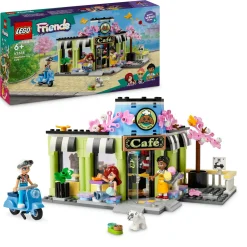 Lego friends 42618 caffè di heartlake city, giochi didattici per bambini 6+, negozio giocattolo con 3 mini bamboline e cane> Mattoncini