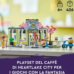 Lego friends 42618 caffè di heartlake city, giochi didattici per bambini 6+, negozio giocattolo con 3 mini bamboline e cane><noscript><img width=
