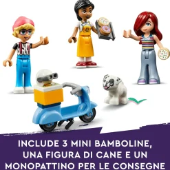 Lego friends 42618 caffè di heartlake city, giochi didattici per bambini 6+, negozio giocattolo con 3 mini bamboline e cane><noscript><img width=