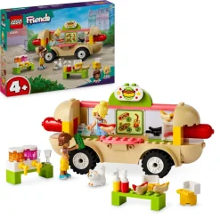 Lego friends 42633 food truck hot-dog, giochi per bambini 4+, piccolo camion giocattolo con cucina, 2 mini bamboline e gatto> Mattoncini