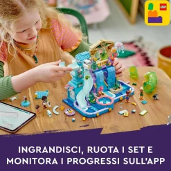 Lego friends 42630 parco acquatico di heartlake city, giochi creativi per bambini 8+ con scivoli per l’acqua e 4 personaggi> Mattoncini
