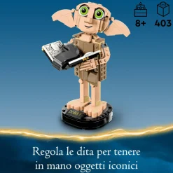 Lego harry potter 76421 dobby l’elfo domestico, modello snodabile di personaggio iconico, gioco da collezione, regalo 8+ anni><noscript><img width=