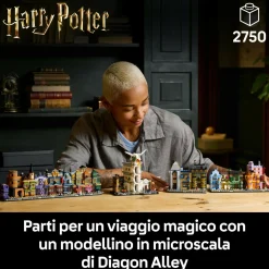 LEGO® Harry Potter™ Lego harry potter 76444 negozi di magia di diagon alley, kit modellismo per adulti in microscala con edifici e 12 personaggi> Costruzioni Per Adulti|Mattoncini