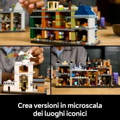 LEGO® Harry Potter™ Lego harry potter 76444 negozi di magia di diagon alley, kit modellismo per adulti in microscala con edifici e 12 personaggi><noscript><img width=