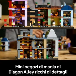 LEGO® Harry Potter™ Lego harry potter 76444 negozi di magia di diagon alley, kit modellismo per adulti in microscala con edifici e 12 personaggi><noscript><img width=