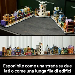 LEGO® Harry Potter™ Lego harry potter 76444 negozi di magia di diagon alley, kit modellismo per adulti in microscala con edifici e 12 personaggi><noscript><img width=