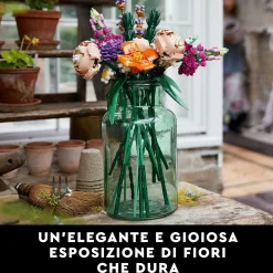 Lego icons 10280 bouquet di fiori, piante artificiali, costruzione in mattoncini, decorazioni casa, hobby creativi per adulti> Costruzioni Per Adulti|Mattoncini