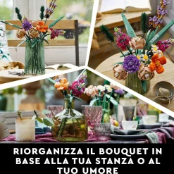 Lego icons 10280 bouquet di fiori, piante artificiali, costruzione in mattoncini, decorazioni casa, hobby creativi per adulti><noscript><img width=