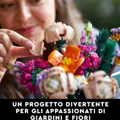 Lego icons 10280 bouquet di fiori, piante artificiali, costruzione in mattoncini, decorazioni casa, hobby creativi per adulti><noscript><img width=