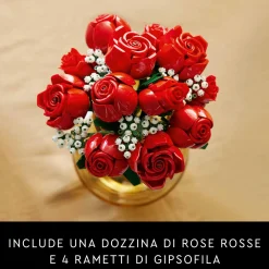 Lego icons 10328 bouquet di rose, set fiori finti per adulti, decorazione casa, idea regalo per lei o lui, collezione botanica><noscript><img width=