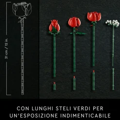 Lego icons 10328 bouquet di rose, set fiori finti per adulti, decorazione casa, idea regalo per lei o lui, collezione botanica><noscript><img width=