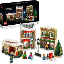 Lego icons 10308 festività nella strada principale, modellino da costruire di villaggio con decorazioni natalizie, idea regalo> Costruzioni Per Adulti|Mattoncini