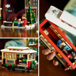 Lego icons 10308 festività nella strada principale, modellino da costruire di villaggio con decorazioni natalizie, idea regalo><noscript><img width=