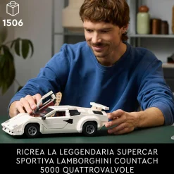 LEGO ICONS Lego  icons 10337 lamborghini countach 5000 quattrovalvole, modellino di auto per adulti, regalo uomo o donna da collezione> Costruzioni Per Adulti|Mattoncini