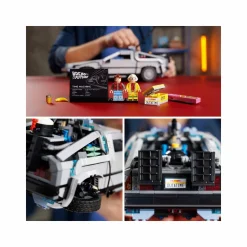 Lego icons 10300 macchina del tempo ritorno al futuro, set modellino delorean da costruire, minifigure di doc e marty mcfly><noscript><img width=
