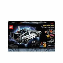Lego icons 10300 macchina del tempo ritorno al futuro, set modellino delorean da costruire, minifigure di doc e marty mcfly><noscript><img width=