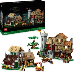 Lego icons 10332 piazza della città medievale, kit modellismo per adulti da costruire con 8 minifigure, regalo per lui o lei> Costruzioni Per Adulti|Mattoncini