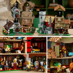 Lego icons 10332 piazza della città medievale, kit modellismo per adulti da costruire con 8 minifigure, regalo per lui o lei><noscript><img width=