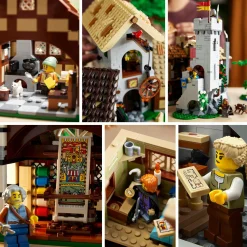 Lego icons 10332 piazza della città medievale, kit modellismo per adulti da costruire con 8 minifigure, regalo per lui o lei><noscript><img width=